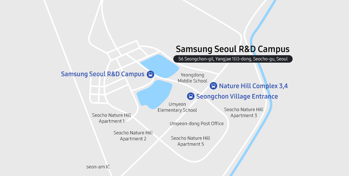 삼성전자 R&D 캠퍼스 위치 표시 지도